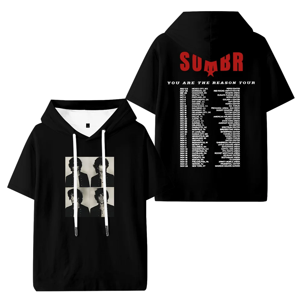 Sombr You Are The Reason Tour 2026 Hooded T-shirt Unisex Tee Crewneck Short Sleeve Casual Streetwear Tops