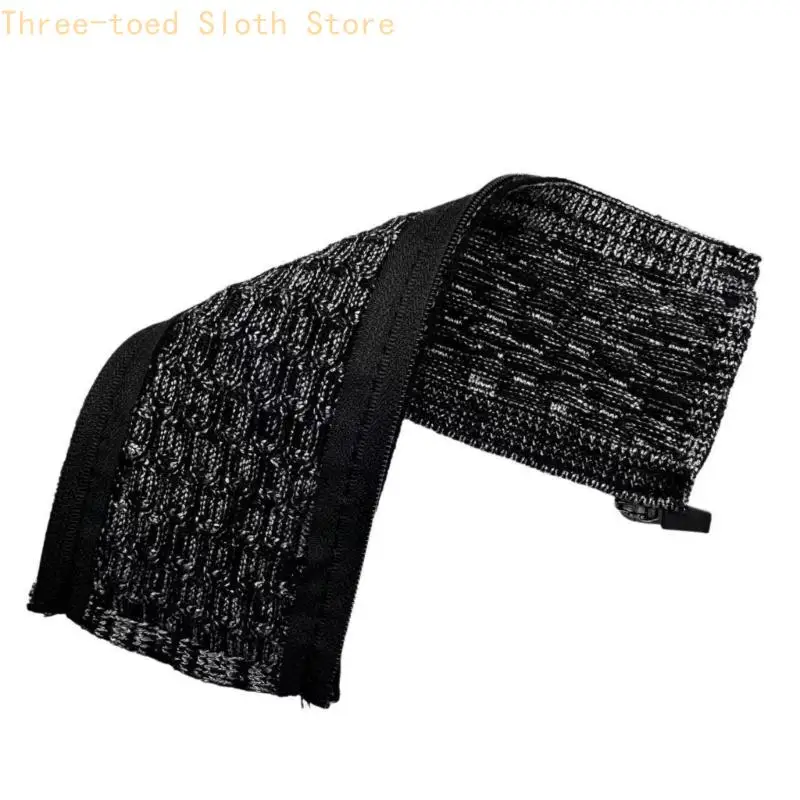 Kopfhörer-Kopfbandabdeckung für ATH MSR7 M50X, schwarze Strickhülle mit Reißverschlüssen E74A – Detail 7
