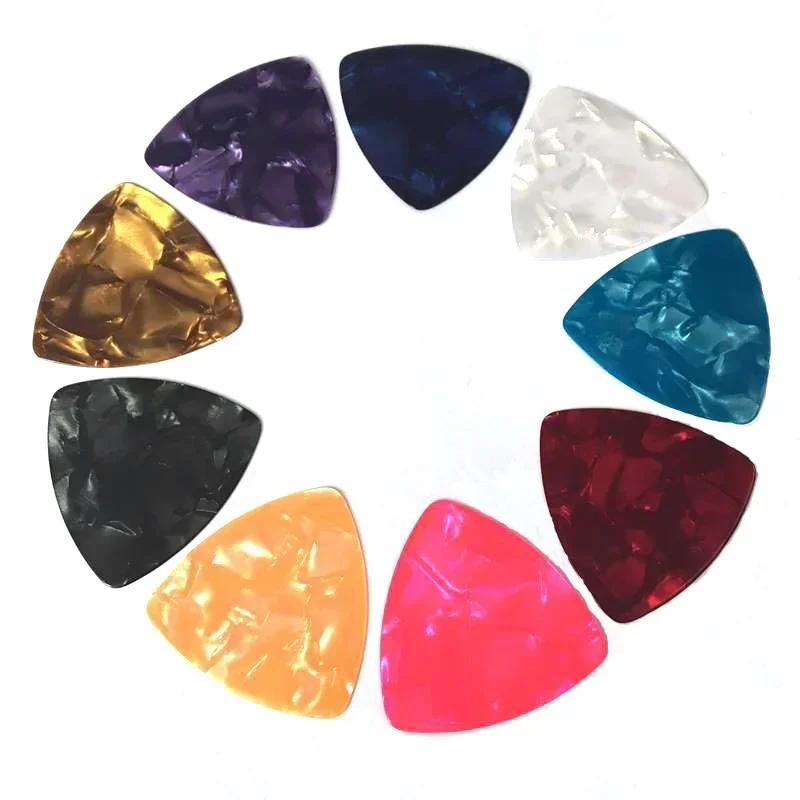 100PCS กีตาร์ Picks Plectrum Celluloid ไฟฟ้า Smooth กีตาร์เบสกีตาร์อะคูสติกอุปกรณ์เสริมความหนา 0.5 มม./0.75 มม./1.0 มม.