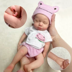 33CM Loulou Girl Bebe Reborn Dolls Can Open Mouth Painted Full Body Soft Silicone Newborn Doll reborn de silicone real cuerpo