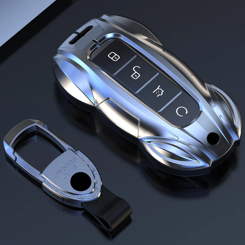 Metal Car Remote Key Cover Case Holder Shell Fob For BYD New ATTO 3 Atto 2 Song Pro Shark 6 Dolphin Mini Seal U 05 Sealion 07 EV
