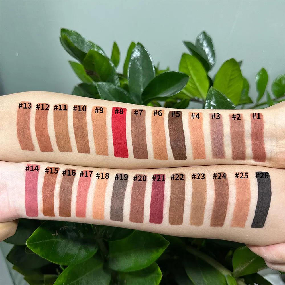 Matita per labbra all'ingrosso Etichetta privata Vegan Impermeabile a lunga durata Cruelty Free Matita per labbra per sopracciglia scure Logo personalizzato Lipliner opaco