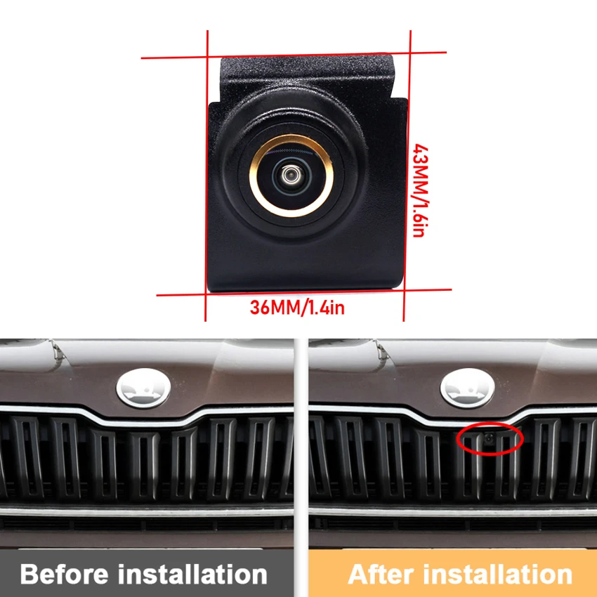 Full HD CCD Car Front View Parking Night Vision Positive Waterproof Logo Camera For Skoda Kodiaq 2016 2017 2018 2019 2020