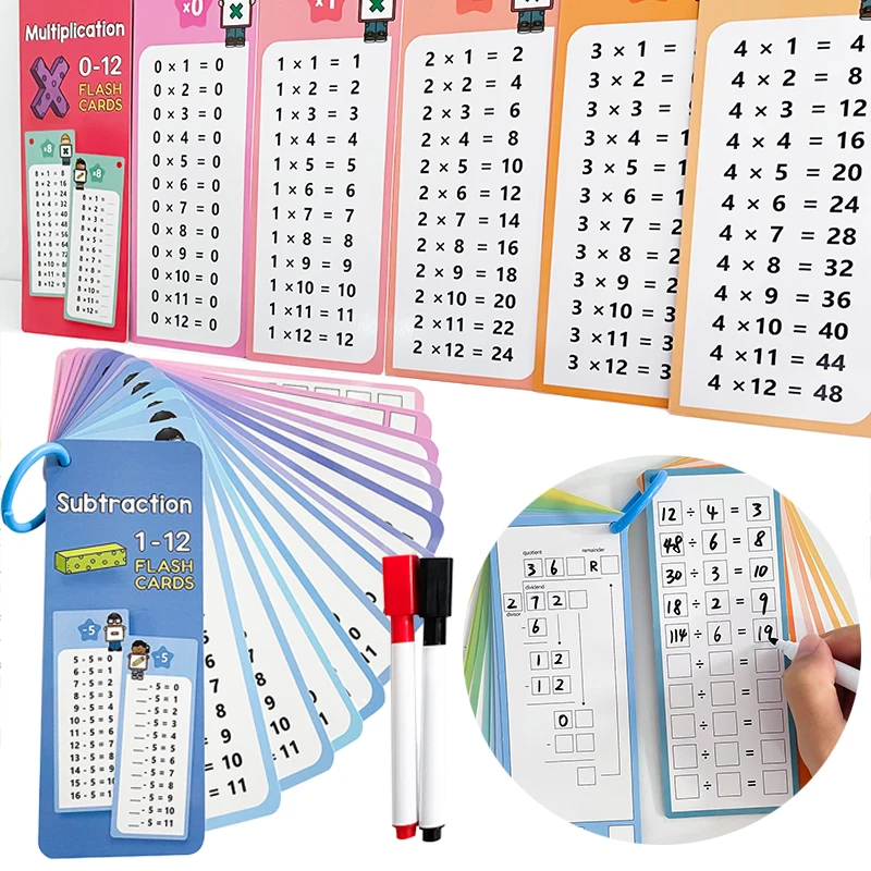 بطاقات تدريب الرياضيات للأطفال بالإضافة إلى قسم الضرب والطرح للأطفال وسائل تعليمية منتسوري ممارسة الرياضيات TMZ