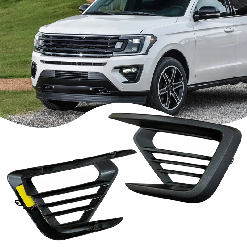 

Для Ford Expedition 2018 2019 2020 2021, рамка противотуманной фары автомобиля, абажур переднего бампера, матовая внешняя рамка, аксессуары JL1Z15A245AA