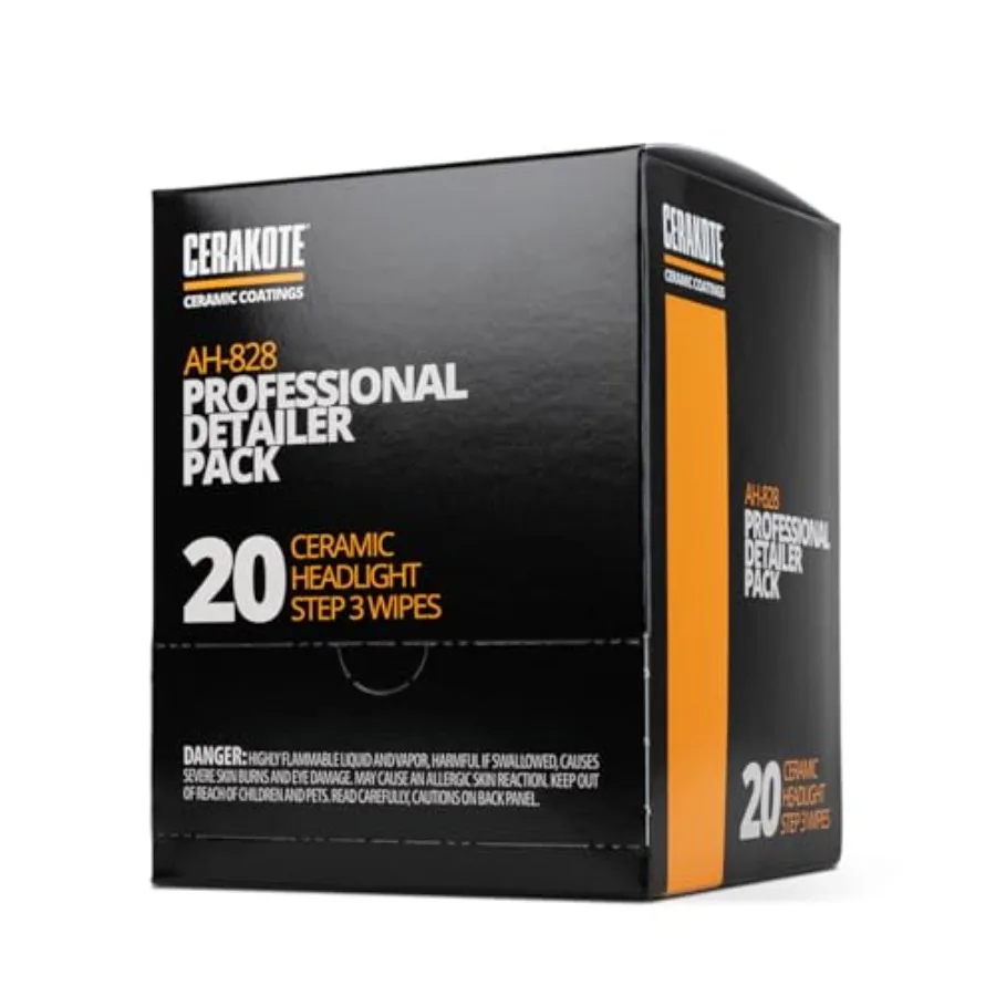 

Professional Ceramic Headlight Restoration Detailer Pack with 20 Ceramic Wipes for Automotive Use Restores Faded or Cloudy Head