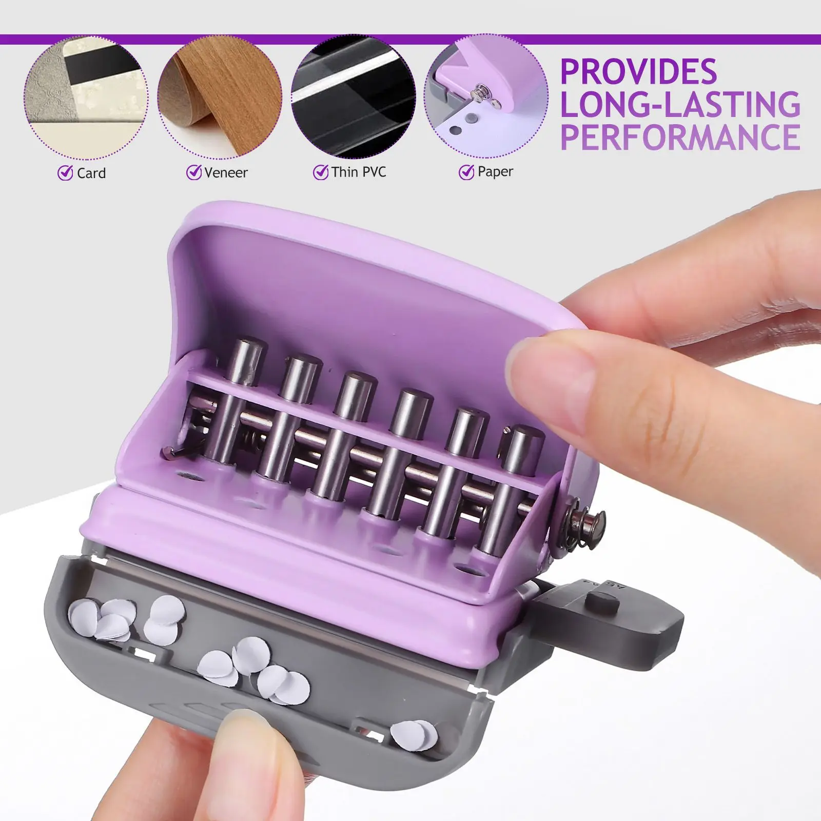 

Loose-leaf Book Paper Punch Hole Puncher Craft Punching Machine For Spiral Binding Punches Sheet Capacity Notebooks Scrapbooking