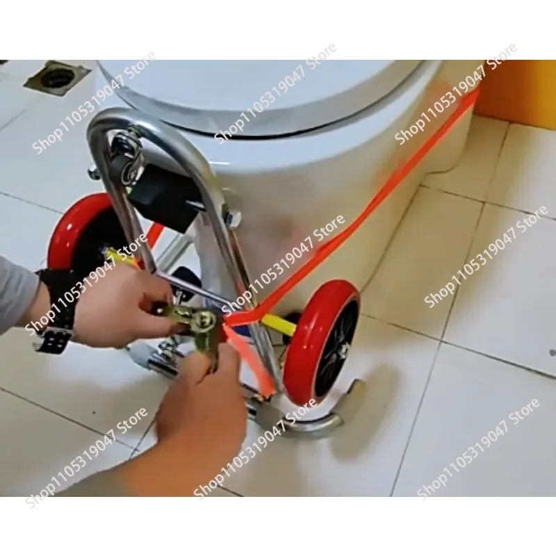 Toilet auxiliary installation artifact positioning mobile folding portable labor-saving trolley easy to install