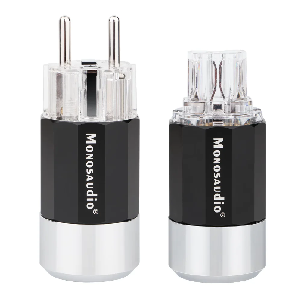 Monosaudio-الاتحاد الأوروبي قابس الطاقة الولايات المتحدة ، E109 ، F109 ، 99.998% النحاس النقي ، 24K الذهب الروديوم مطلي Schuko ، الأوروبي ، الذكور ، IEC ، موصل الإناث