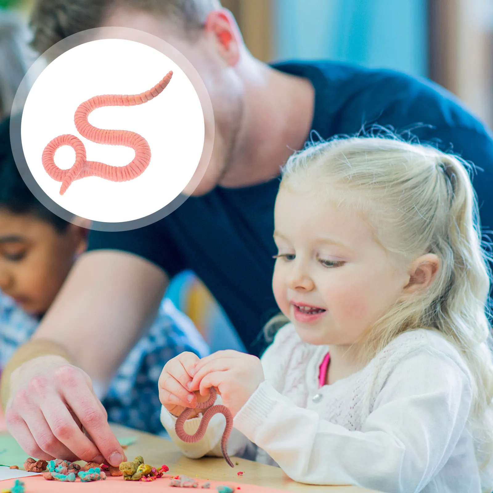 

Реалистичная имитация земляного червя, пластиковая декорация для сада и детской комнаты, обучающий образовательный экспонат, искусственный земляной червь-украшение