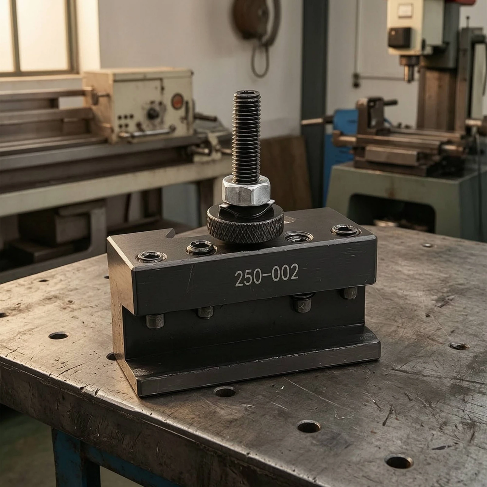 Lathe Tool Post with Adjustment Collar High Accuracy Lathe Tool Holder Turning and Facing Holder Compact Hardware Machined