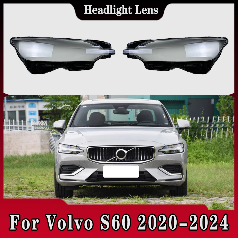 

Car Front Headlight Cover Transparent Lampshade Plexiglass Replace Original Lens Shell For Volvo S60 2020 2021 2022 2023 2024