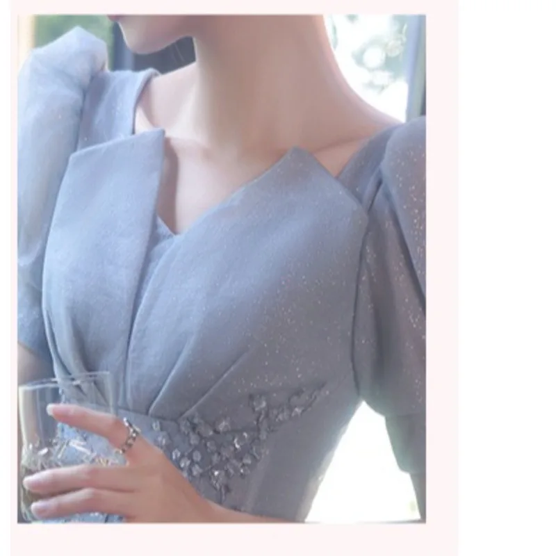 Verão novo feminino sexy banquete vestido de noite moda socialites pode usar vestidos para ocasiões diárias vestidos de banquete francês