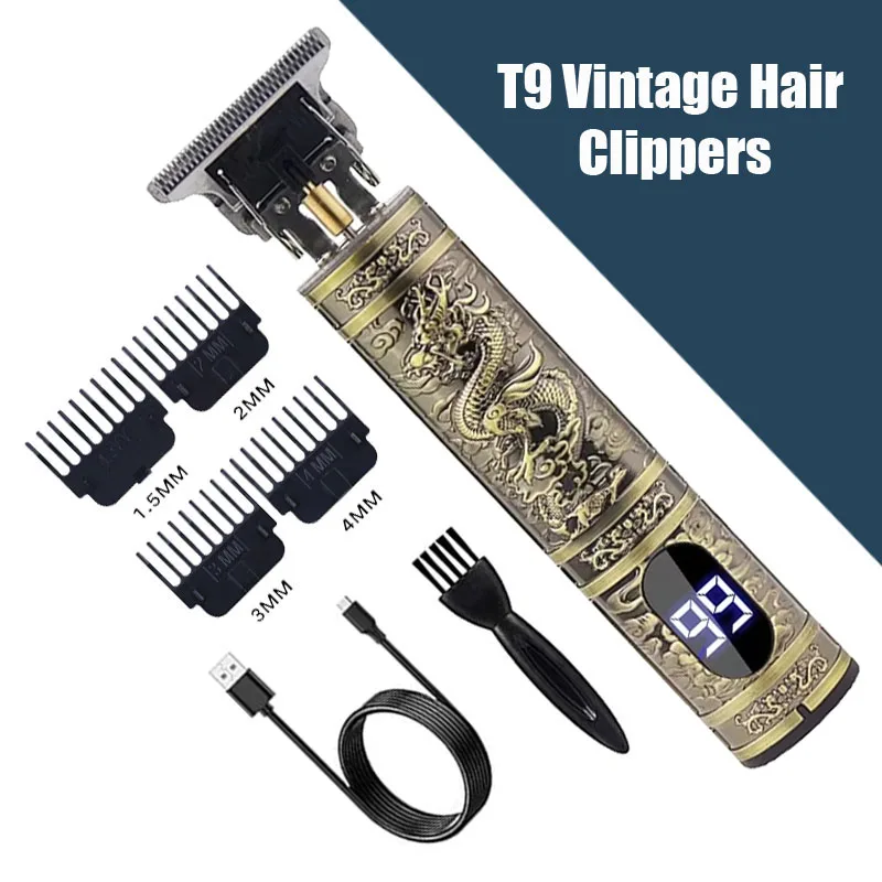 T9 Electric Hair Clipper Repair Machine - 0mm Precision Beard Shaver & Body Hair Trimmer for Men Professional Barber Haircut Too