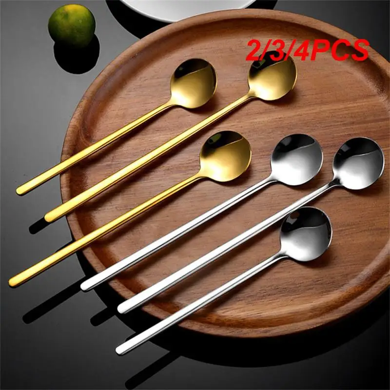 2/3/4PCS Plated Ice Spoon Versatile Use Quality Material Superior Increasing Demand Of Long Handle Spoon Elegant