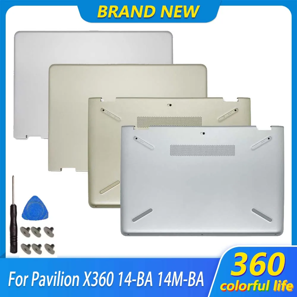 95% New For Pavilion X360 14-BA 14M-BA TPN-W125 Laptop LCD Back Cover Bottom Case Top Lower Cover With/Without Touch 14 Inch
