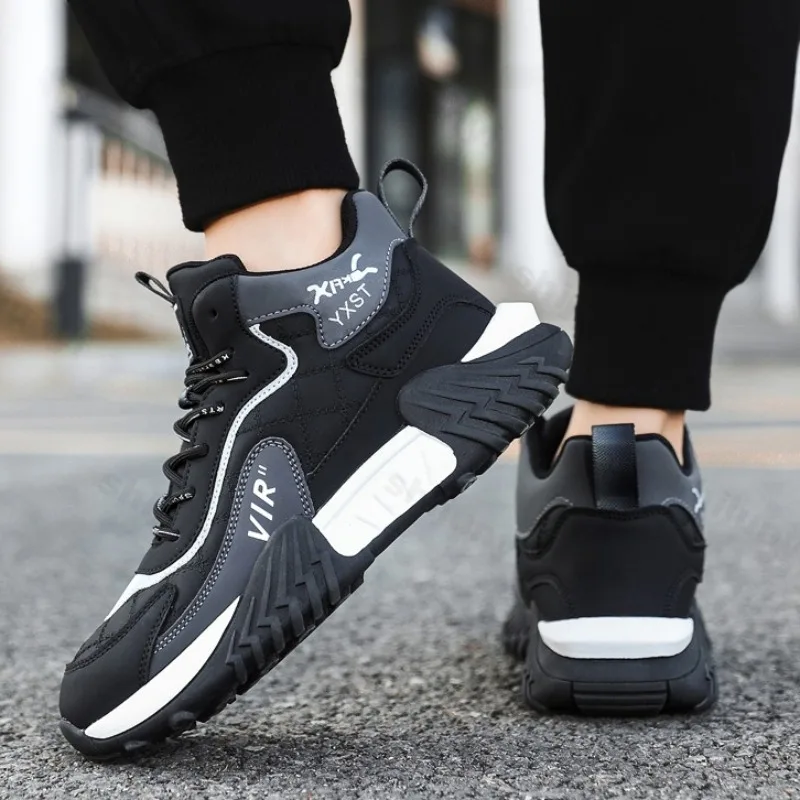 

Men's Retro Warm Hairy High Top Platform Casual Shoes 2025 Winter Fashion Versatile Comfortable Non Slip Chunky Cotton Sneakers