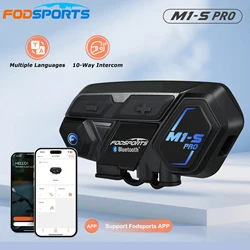 Fodsports M1S Pro Bluetooth Helmet Headset Motorcycle Intercom 10 Riders 2000m Wireless Intercomunicador Moto,APP Connect