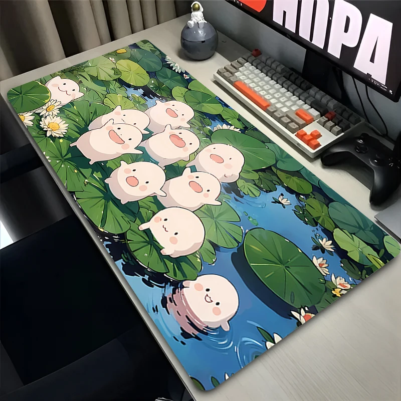 

Mouse Pad PC Non Slip Rubber Cute Mousepad Laptop Gamer Cabinet Keyboard Pad Office Computer Gaming Desk Green Plants Mouse Mat
