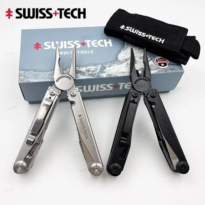 

SWISS+TECH 18-IN-1 Outdoor Multi-Functional Combination Tool Pliers Folding Scissors EDC Survival Equipment Multi-Tool
