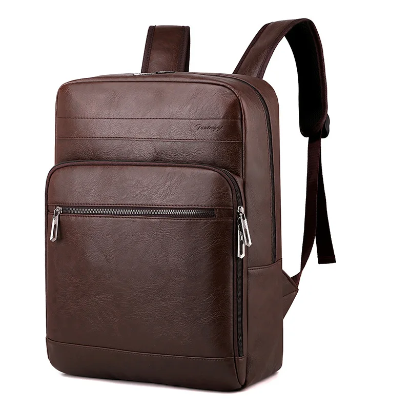 Men Multi-functional Backpack Fashionable PU Leather  Large Capacity Comfortable Laptop Bags School Business Leisure Backpacks