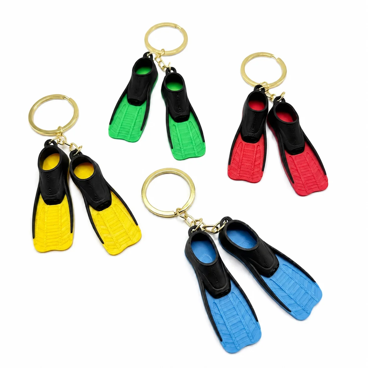 Mini Diving Fin Keychain Creative Scuba Flipper Pendant Colorful Swim Fin Key Ring Diver Gift Backpack Charm Car Key Accessory