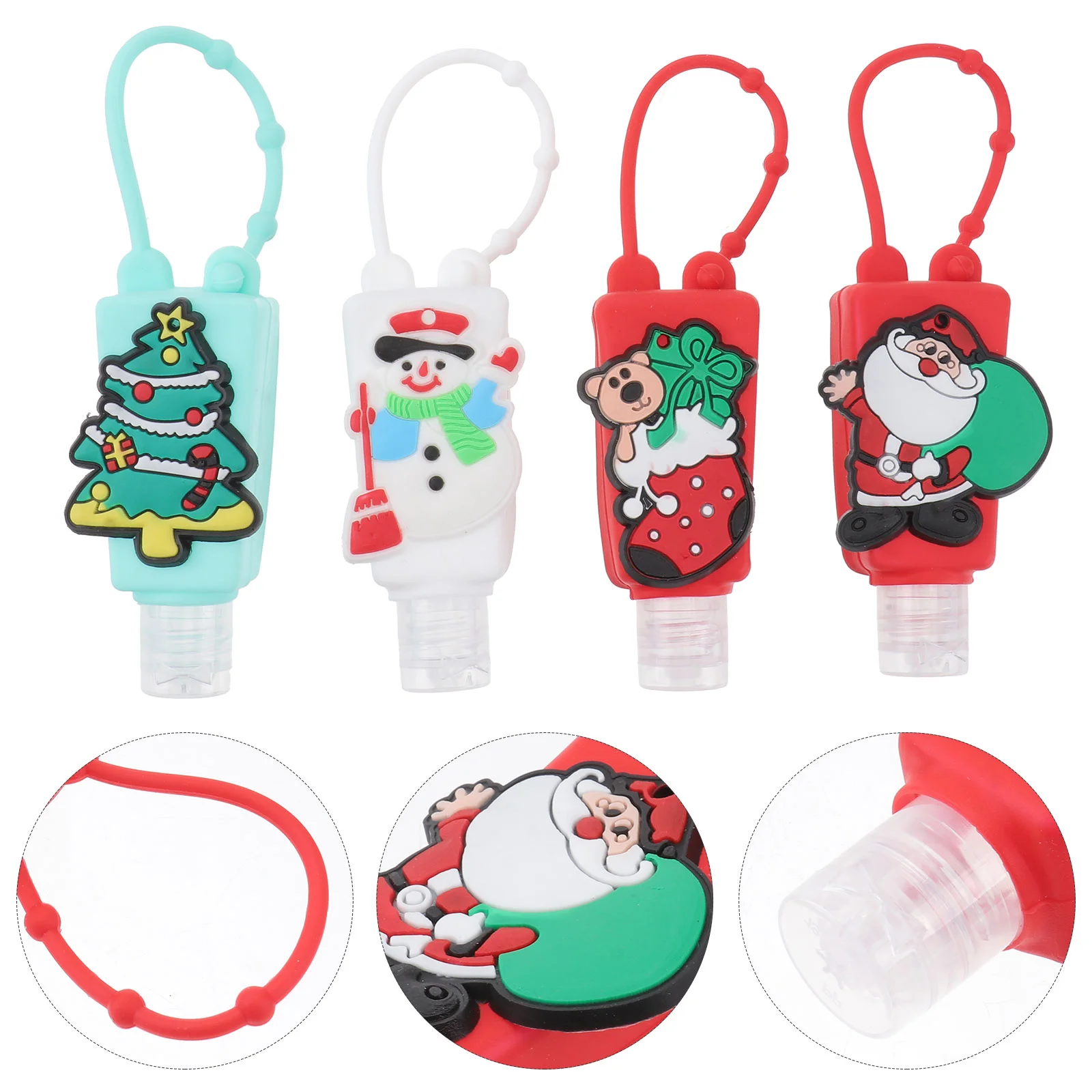 5 Pcs Key Chain Christmas Bottle Set Child Hand Lotion Holder Silica Gel Perfume Bottles