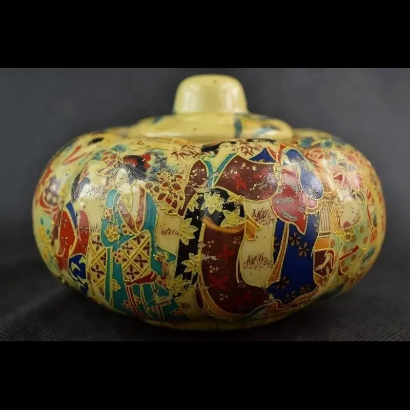 Exquisite Chinese Old Handwork Jingdezhen Porcelain Dowager Pumpkin-shape Storage Pot / Jar