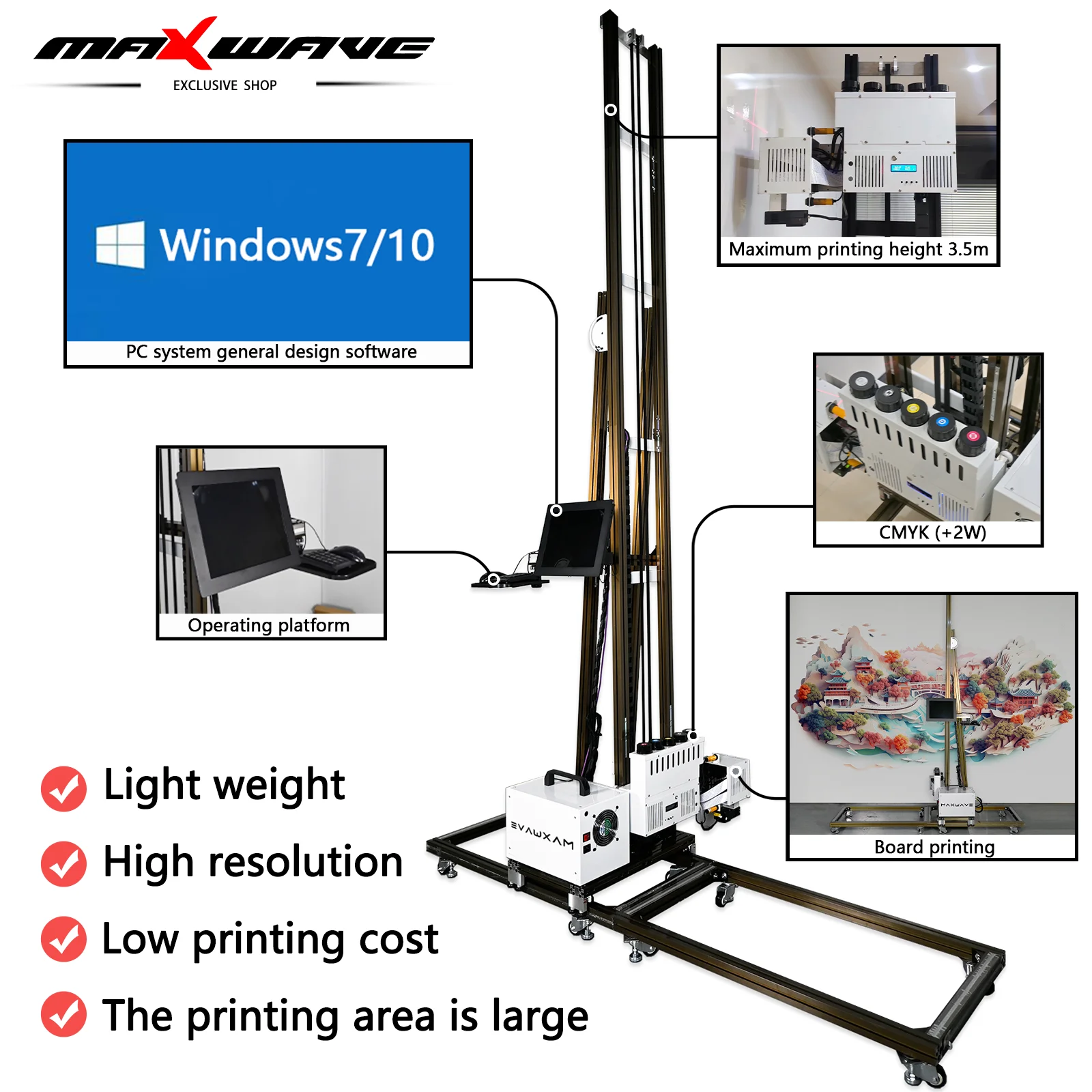 La migliore stampante laser compatta per pittura murale, macchina portatile ad alta risoluzione Epson DX10 DX7, testina di stampa su piastrelle di