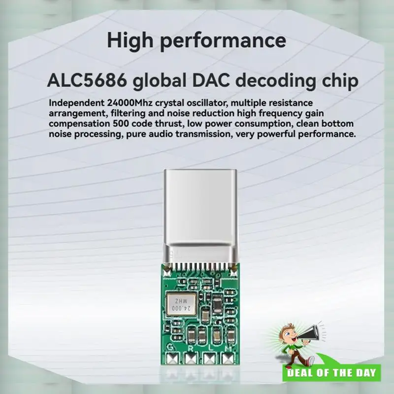 24-Hour Delivery ALC5686 USB Type C Earbuds DAC Headphone Amp With 3.5Mm Output Snr124db PCM 32Bit/384Khz For Android Window