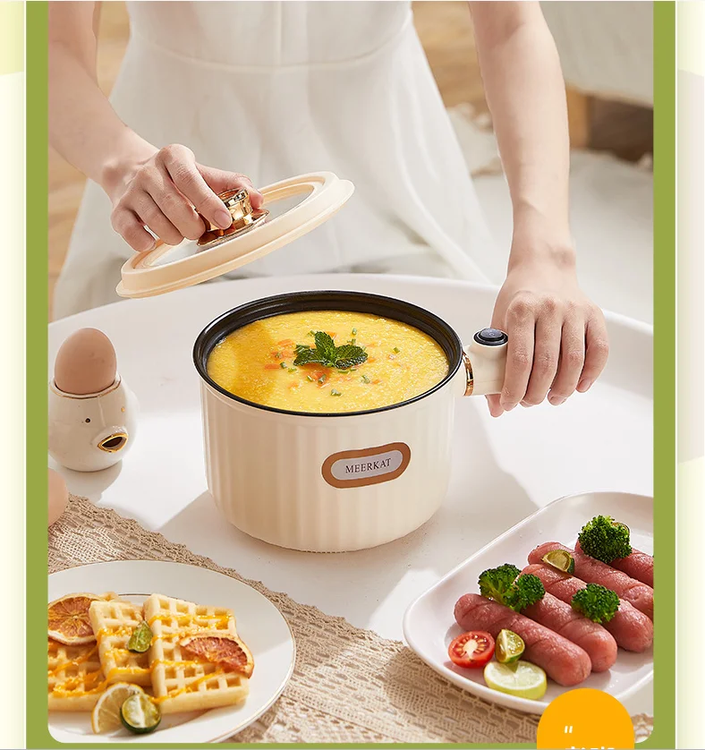 Instant noodle pot，Electric pot, multifunctional one person food, hot pot, low-power, non stick, with steamer, student dormitory