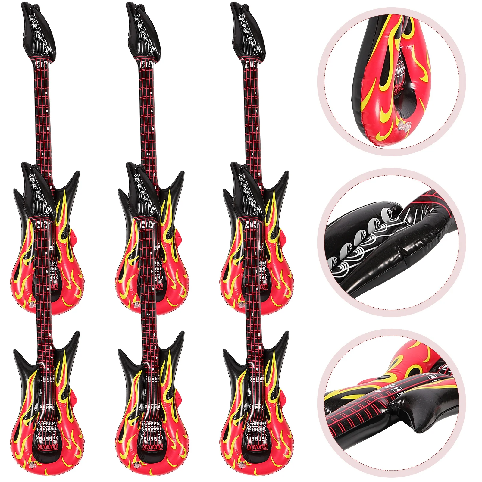 4 Pcs Inflatable Guitar Toys Kids Supplies Accessory Ukulele Cool for Funny Inflation Pvc Party Decorations Props Instrument