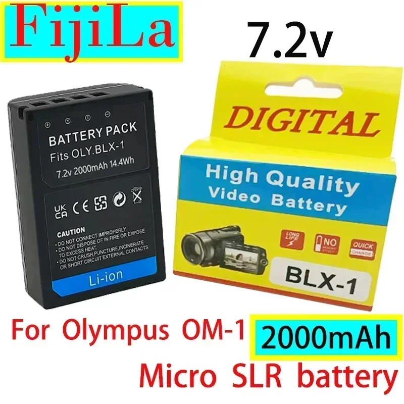 Replacement 7.2V Camera Battery for Olympus OM-1 OM1 Camera BLX-1 Camera 2000mAh Micro SLR Battery