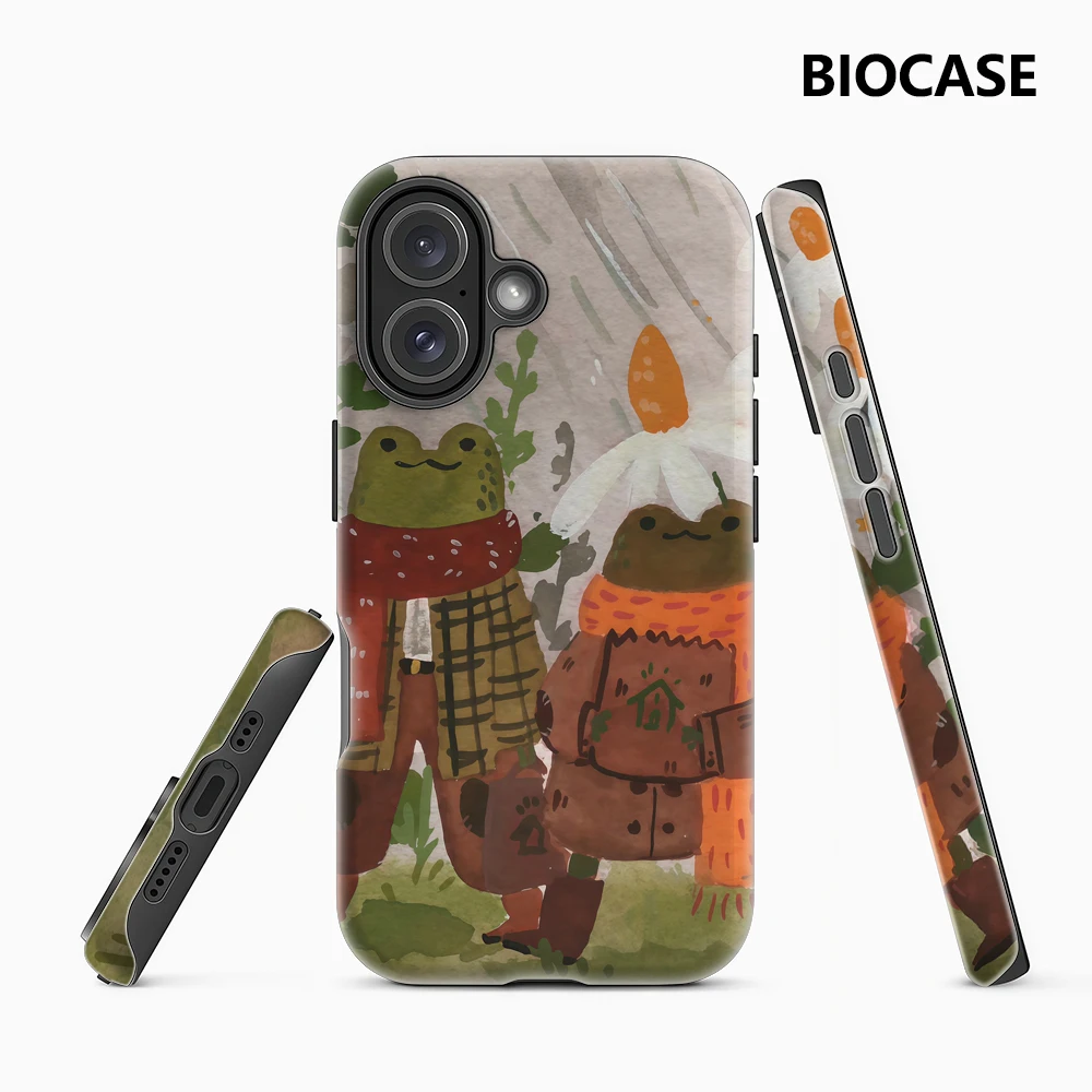 Frog Friends in The Rain IPhone 17 Must-Haves Handyhülle für IPhone 17 16 15 14 13 12 Pro Max Plus Doppelschichtige Rückseite