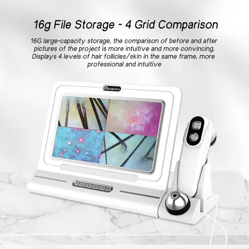 새로운 고품질 HD 모낭 두피 스캐너 감지기 모발 분석기 피부 분석 테스트 기계 두피 카메라 미용 기기