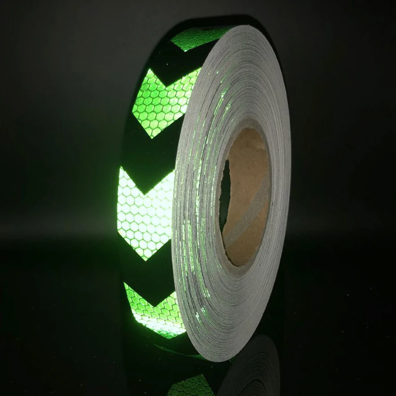 2.5cmx10m/Roll Arrow Self-Adhesive Reflective Warning Tape For Body Signs