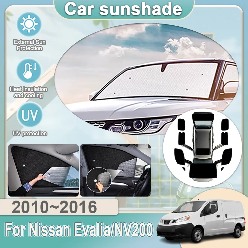 

Солнцезащитная шторка для автомобиля, защита от УФ-излучения для Nissan NV200, аксессуары Evalia Vanette 2010-2016, магнитные солнцезащитные козырьки, защита от солнца