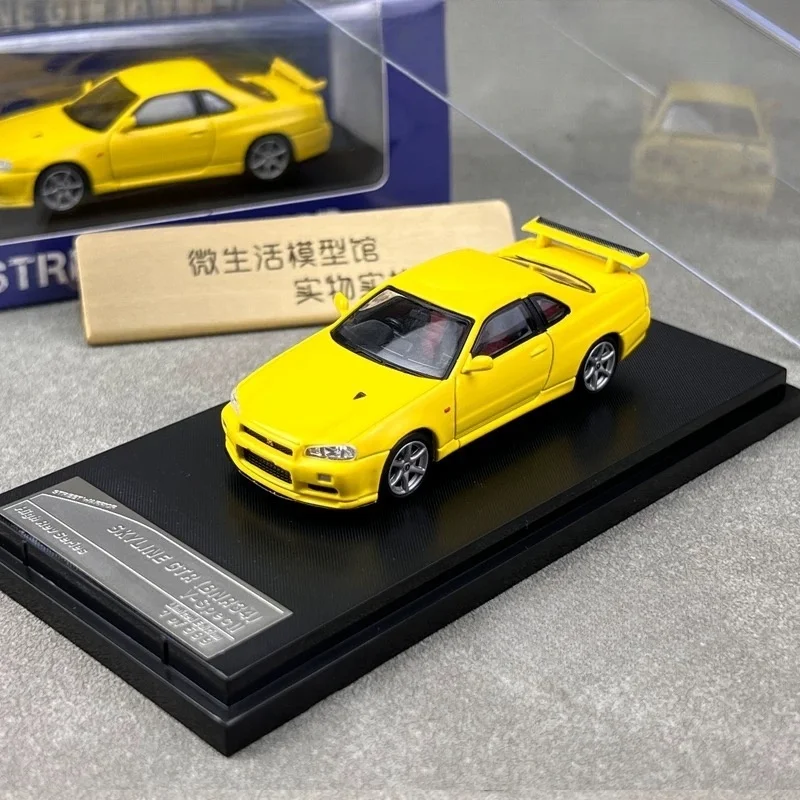 TimeMicro 1/64 Skyline R34 Chameleon/Falken/Pink alloy model
