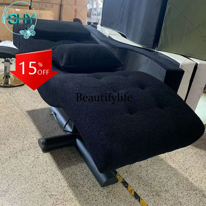 D80 Beauty bed Beauty salon special spa massage bed S-shaped eyelash pattern embroidery face bed height head adjustable