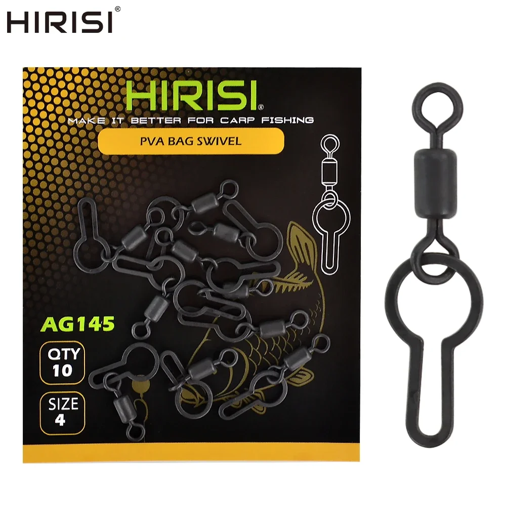 Hirisi 10pcs Carp Fishing Pva Mesh Swivel Clips Pva Bag Fishing Swivel Snap for Carp Terminal Tackle End Tackle AG145