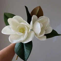High-grade White Big Magnolia Flower Real Touch Artificial Flowers Bridal Bouquet Wedding Party Home Decor Sence Landscaping