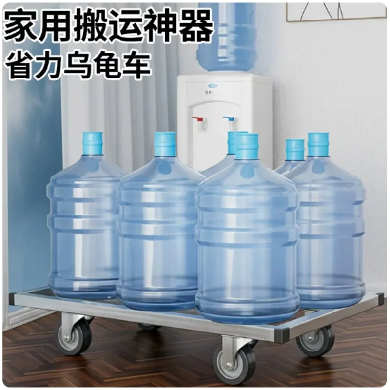 Large Load-bearing Cart, Extended Pull Trailer, Portable Silent Flatbed Turtle Truck, Square Tube Cargo Transport Trolley