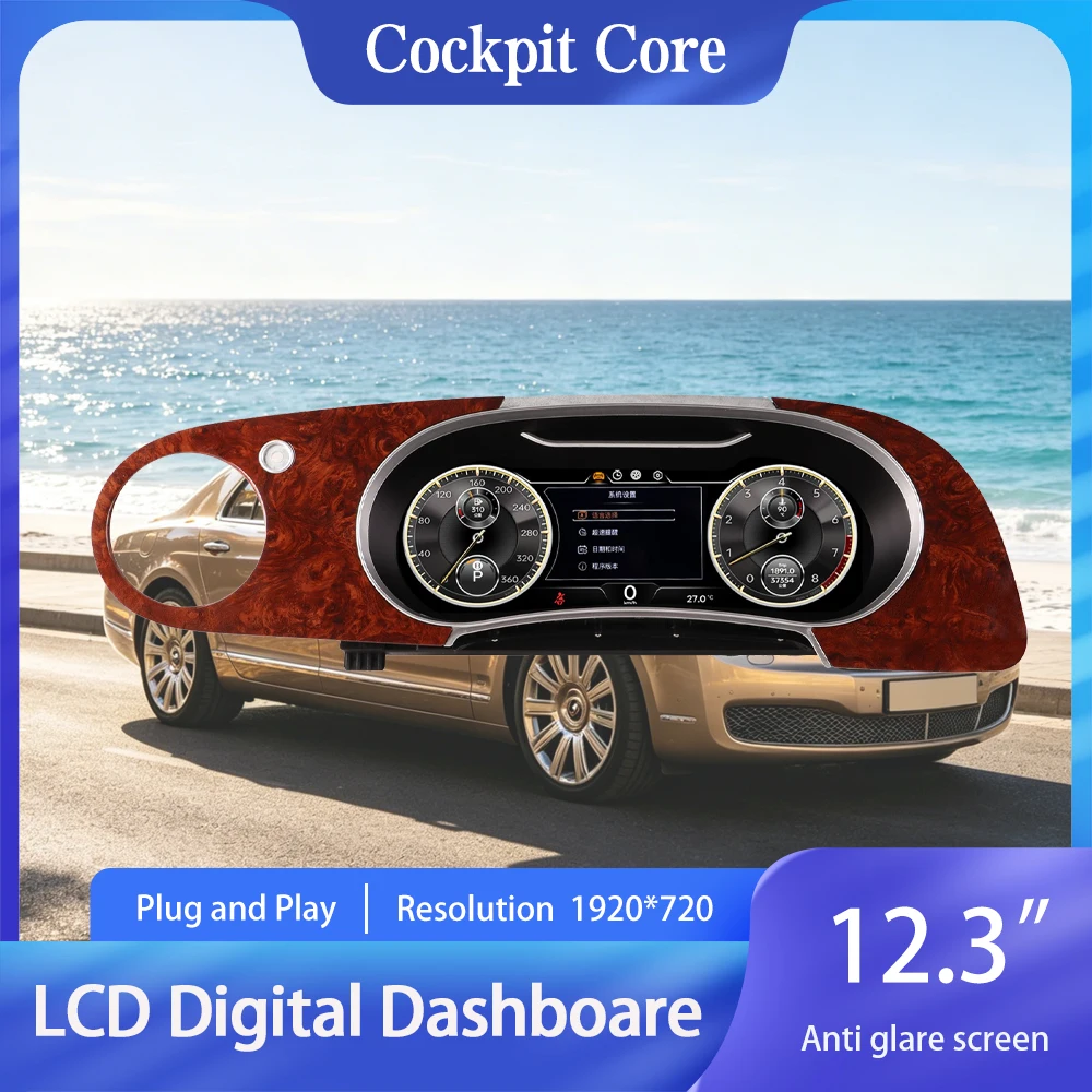 

Digital Instrument Cluster For Bentley Flying Spur Continental GT 2005-2012 CarPlay Speedometer Dashboard
