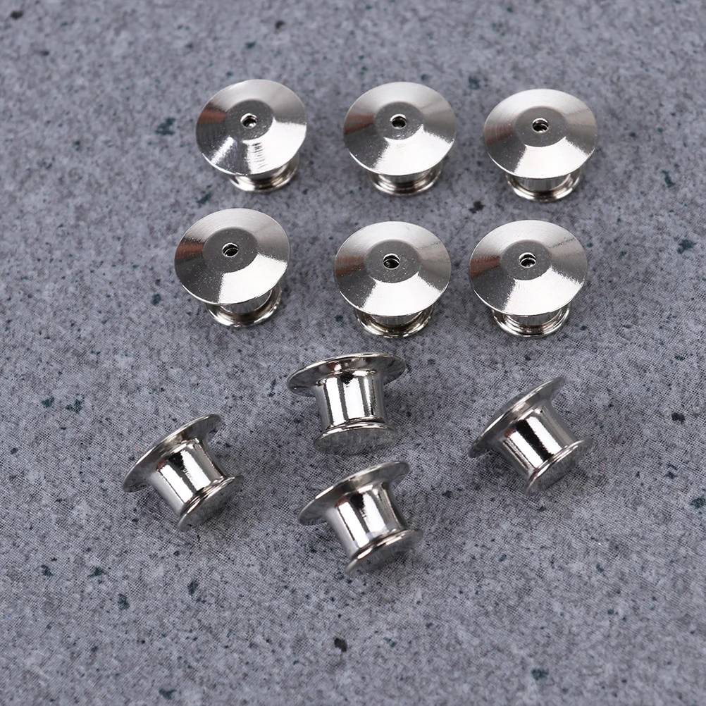 15 Pcs Flat Head Buckle Cap Alloy Locking Pin Keepers Clutch Backs Professional Boutonniere Pins