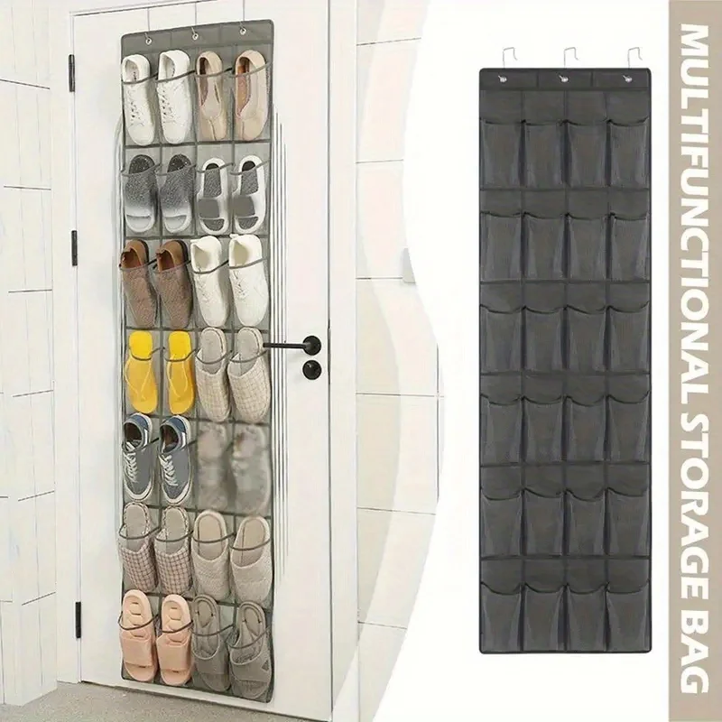 Sac de rangement pour chaussures à 24 compartiments, sac de rangement suspendu à la porte, adapté aux chambres à coucher, aux salons, aux dortoirs, aux sacs de rangement pour chaussures