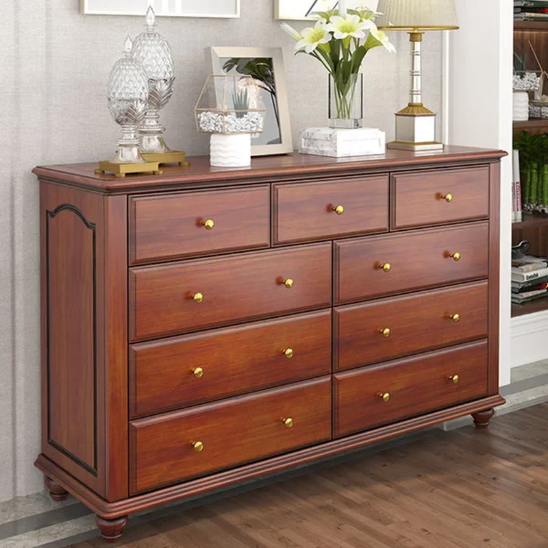 American minimalist style wooden drawers in the living room cabinet