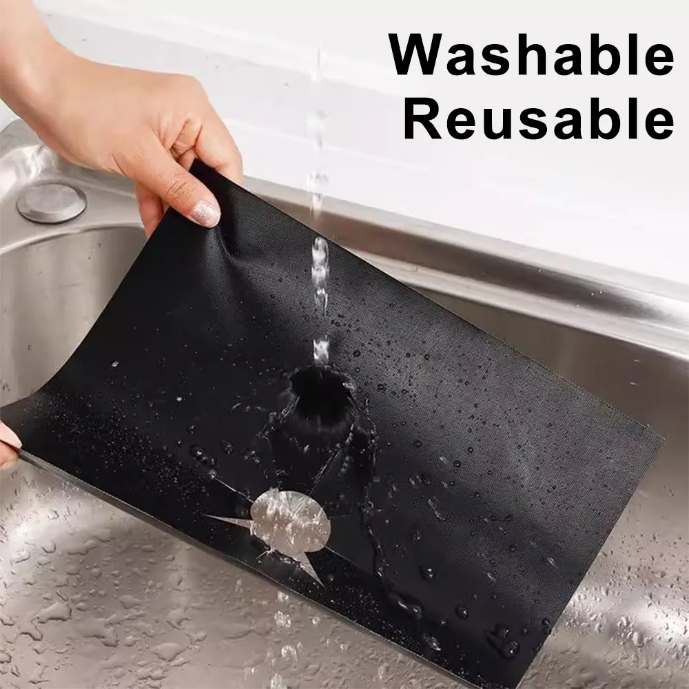 Gas Stove Burner Covers Square Heat-resistant Oil-proof Reusable Stove Protector Pads Non-Stick Stovetop Liner Kitchen Tools