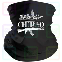 Chiraq Chicago Hip Hop Usa Gangster Ak-47 Gun Graphic Black Bandana Mask Scarf Neck Gaiter Mouth Cover