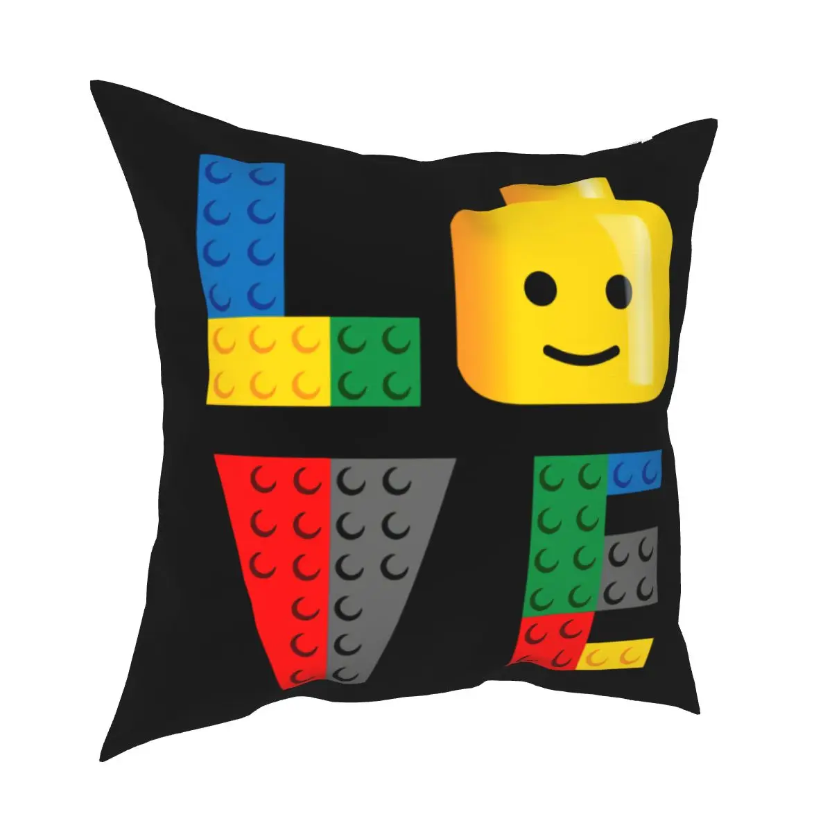 Custom Legos Love Parody Quality Oldskool Artwork Pillowcase Throw Pillow Cover Printed Ultra Soft Cushion Cover