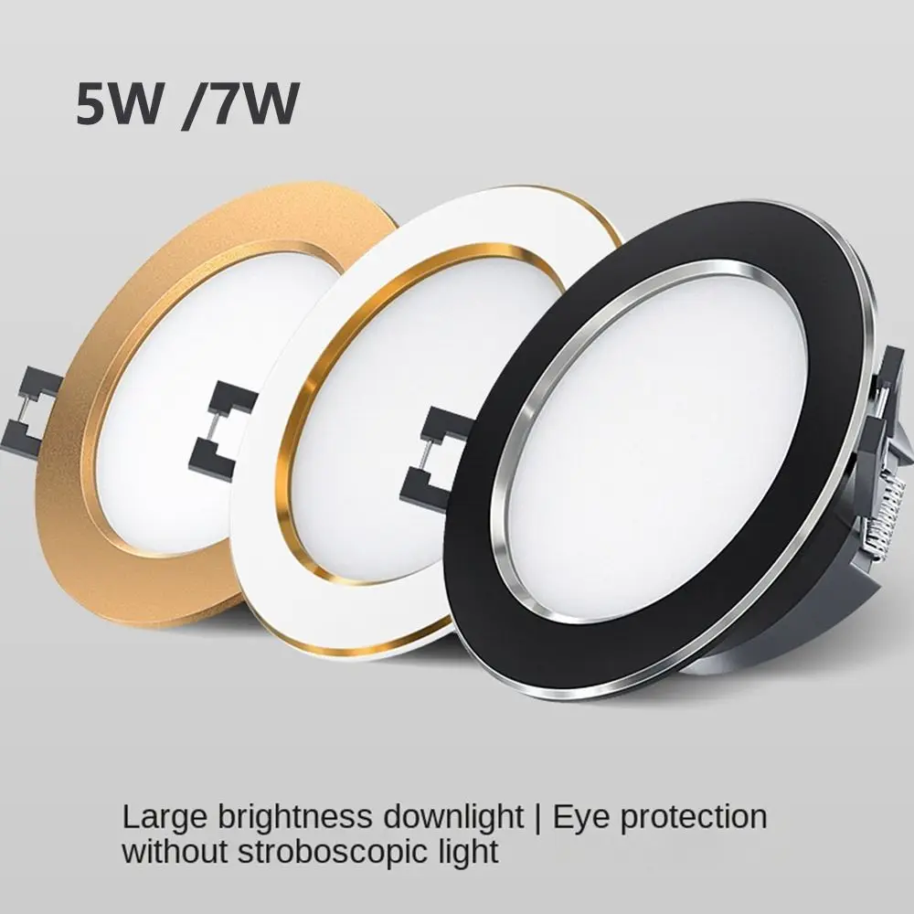 Small Recessed LED Downlight Spot Light Energy Saving Down Lights Tricolor Dimmable Anti Glare Ceiling Spot Lights Home